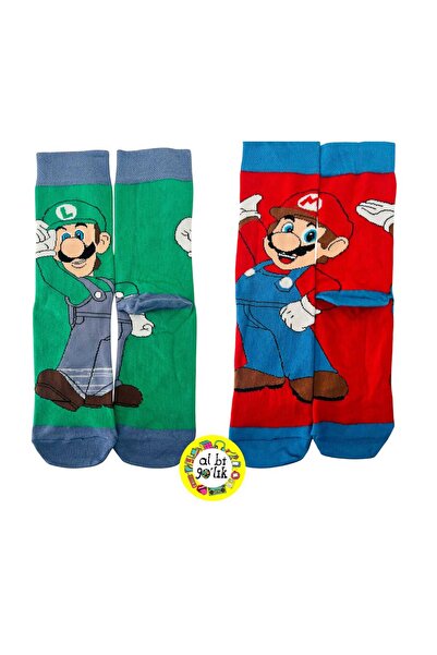 AL Bİ 90LIK ПАМУЧНИ ЧОРАПИ С АНИМАЦИОННИ ГЕРОИ С БРАТЯ СУПЕР МАРИО И ЛУИДЖИ
