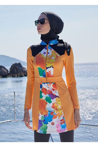 Mayovera Closed Swimsuit Single Top - Orange Sport