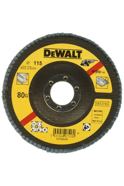 Dewalt Extreme 80-Grit Zirconium Oxide Flap Disc 115 x 22.23 mm