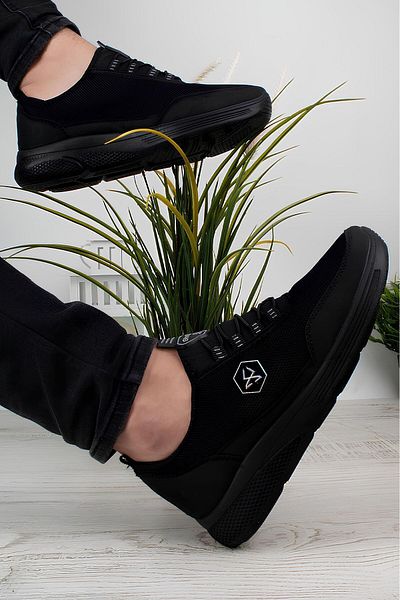 ALTUNTAŞ Casual Sports Shoes - Babet Black Lace, Large Size Orthopedic 20241