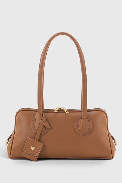 Housebags Camel Retro Vintage Bowling Suya Dayanıklı Aksesuarlı Omuz Çantası 272