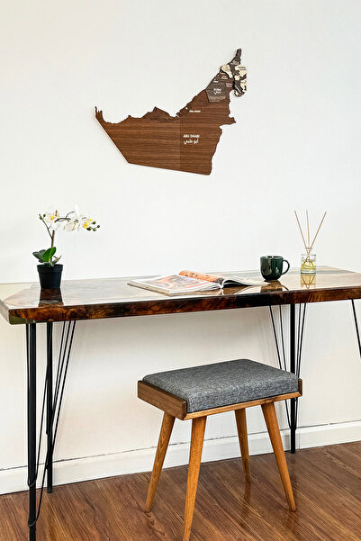 Colorfull Worlds 3 Dimensional Wooden United Arab Emirates 60X48 cm - Lots - Islamic Wall Art Home Office Mosque Decor