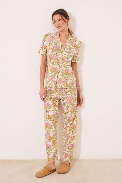 Women'secret Viscose classic pyjamas with floral print