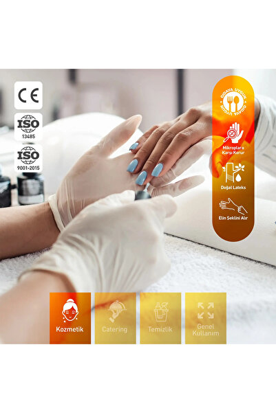 Dolphin Beyaz Lateks Eldiven Pudrasız (M) 100lü Paket 5 Adet Mdr