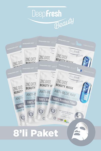 Deep Fresh Digital Anti-Aging Paper Mask 8 Pieces |   Zinc Oxide |   Anti Blue Light