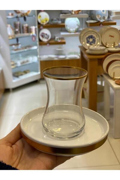 ÇIRPAN EV DECORIUM KEYİF ALTIN ÇAY SETİ 1 KİŞİLİK