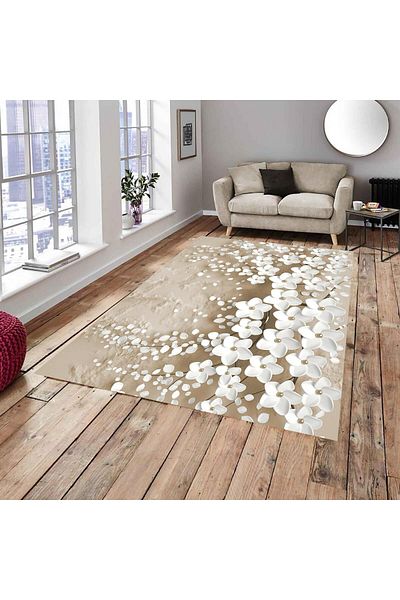 Meka Ev Tekstili Orchid Model Velvet/Silk Elastic Carpet Cover