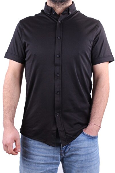 Twister Jeans Ανδρικό πουκάμισο Twister 1853 Μαύρο κοντομάνικο casual βαμβακερό