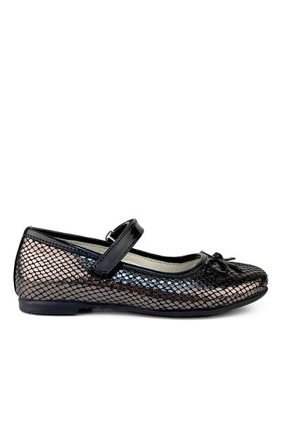 Cici Bebe Ayakkabı Loli Genuine Leather Black Crocodil Girls' Ballerinas