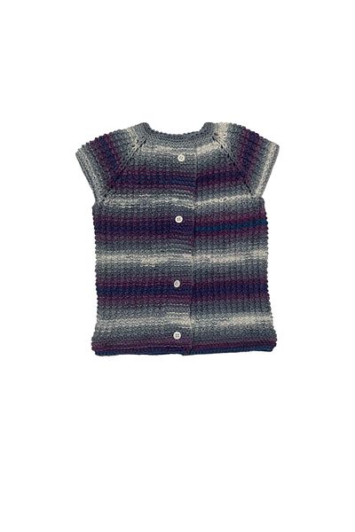 Pafuli Hand Knitted Brass Model Children's Vest (1-2 Years) Purple Color Transition
