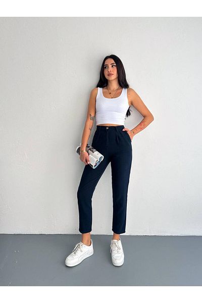 Noa Noa Single Button Slim Leg Linen Trousers