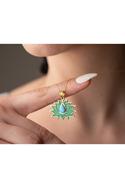Papatya Silver 925 Ayar Gümüş Opal Taşlı Rüya Serisi Lotus Çiçeği
