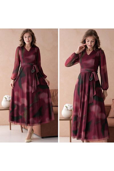 CİXAPLE Rochie maxi cu decolteu in V imprimata