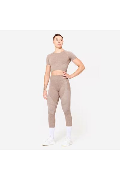 Decathlon Women's Brown High Waist Sports Leggings