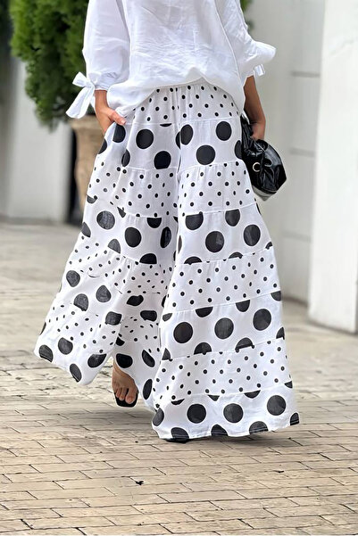 Neşeli Butik Women Linen Polka Dot Print Double Set Nbemp2480