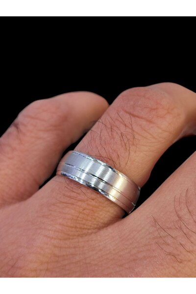 Moda Gümüş 925 Ayar Gümüş 6.5 mm Genişlik  Düz Modern Alyans Yüzük