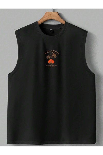 bellanova Printed Sleeveless Tshirt Men's Zero Sleeve Clothing Sportswear Oversized T-Shirt