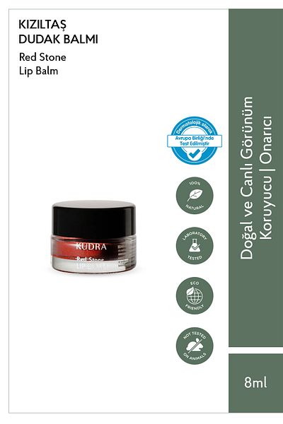 Kudra Natural Redstone Colored Lip Balm with Protective and Repairing Care Effect 8 ml