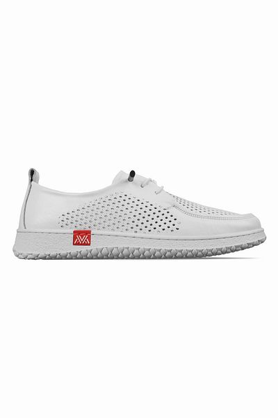 Lal Shoes & Bags Come Pantofi ocazional cu șireturi, din piele naturală, cu găuri-alb
