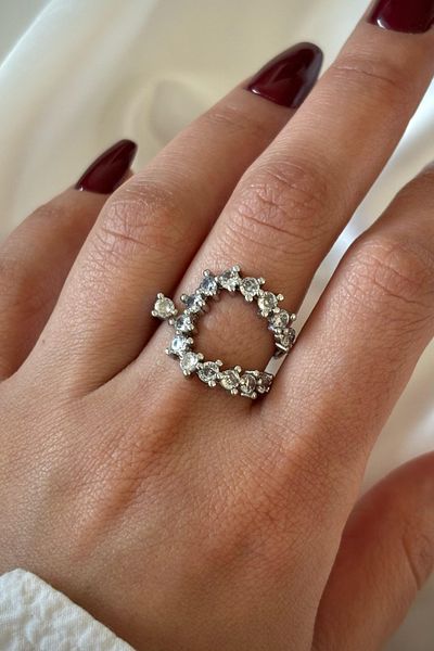Leo'Stone Premium Series İvy Flower Adjustable Women's Ring