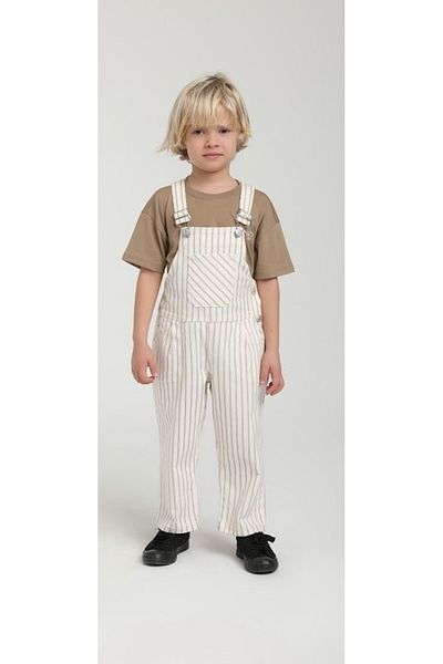 Jack Lions 01-05 Age Striped Salopet - Ecru
