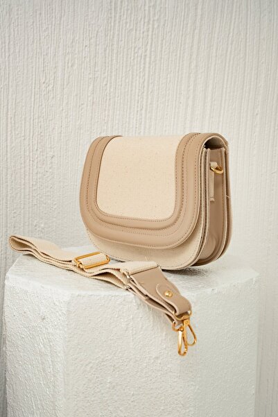 LAMİNTA Bella Beige Linen Women's Bag