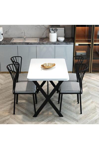 NETPLUSMOBİLYA YEMEK MASASI X 4 ADET SANDALYE  X AYAKLI YEMEK MASASI VE 4 ADE...