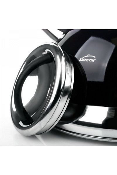 Lacor Ibric din inox cu fluier, Negro, 2.5 litri