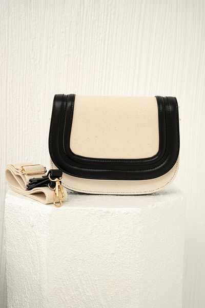 LAMİNTA Geantă de damă Bella Black Linen Crossbody