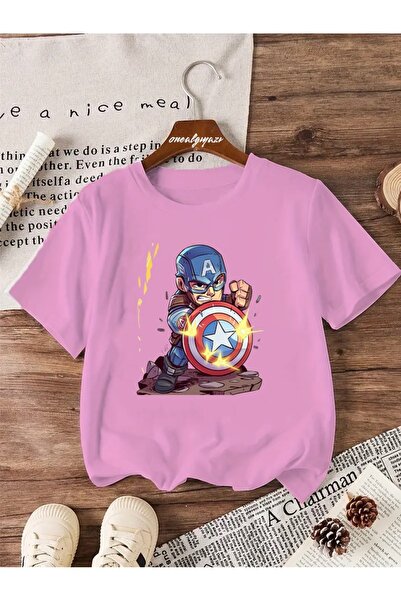 oneagılyazı Dječja majica sa kapetanom Amerikom, široki kroj