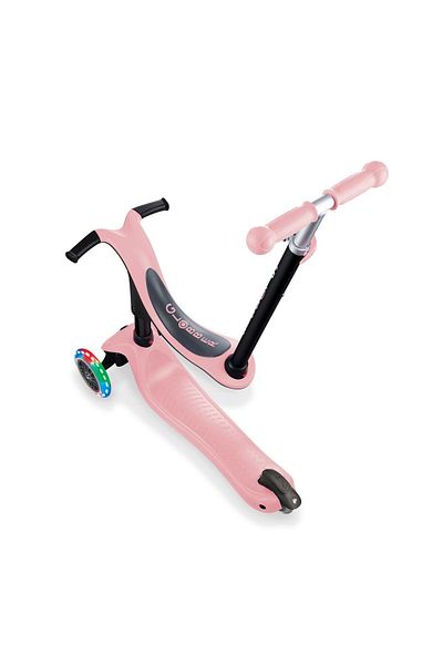 Globber Trotineta Globber Go-Up Sporty, 3 in 1, cu lumini, culoare roz pastel