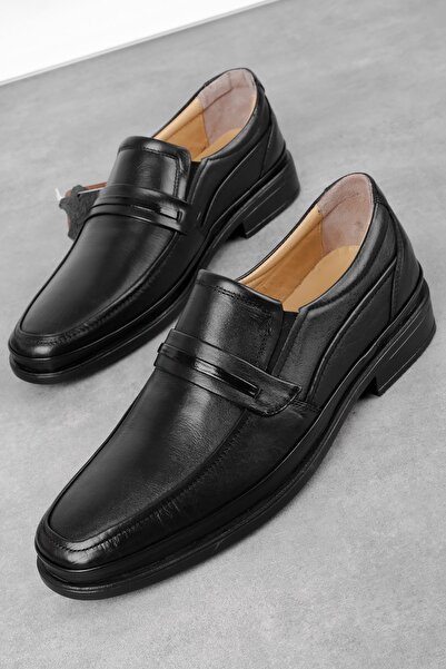 Lal Shoes & Bags Advise Чоловічі шкіряні черевики з ремінцем, детально опрацьовані, для щоденного носіння - чорні