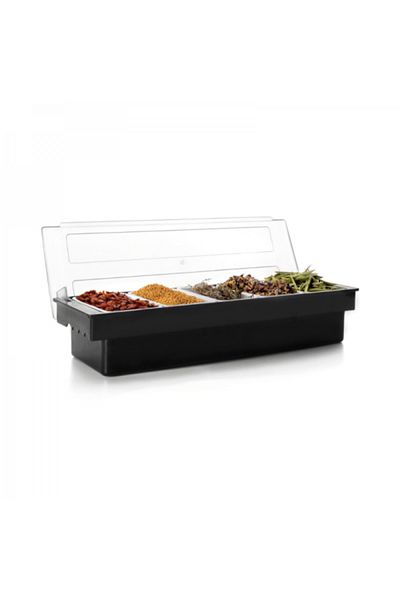 Lacor Box for ingredients and spices with lid and 5 compartments, 600 ml