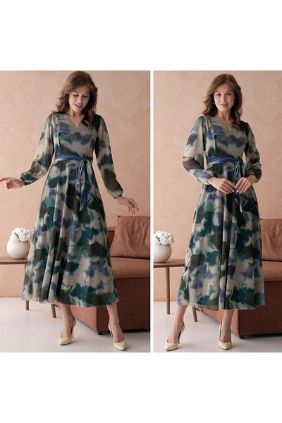 CİXAPLE Φόρεμα Maxi με στάμπα V-Neck