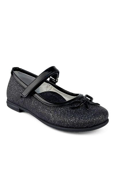 Cici Bebe Ayakkabı Loli Genuine Leather Black Glitter Girls' Ballerinas