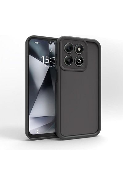 Fibaks حافظة لهاتف Realme 11 4G مع حماية للكاميرا، غطاء سيليكون أسود ناعم الملمس ممتص للصدمات