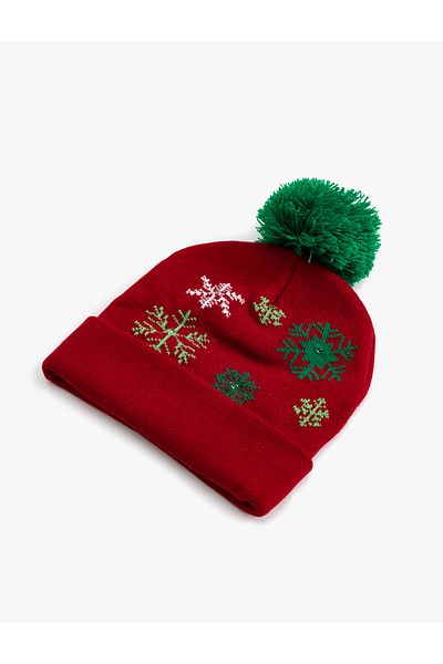 Koton Beret Patterned Knitwear Pompom