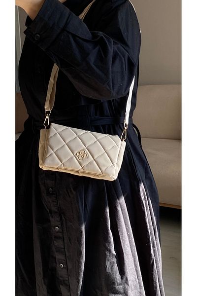 Cosy Bag Geantă de umăr de mână sport zilnic cu model matlasat bej
