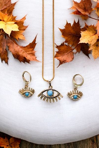 EUROMODA Eye Design Necklace Earring Suit Set