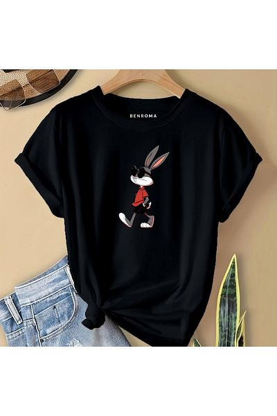 BENROMA 1 tricou este un cadou pentru achiziții de 6 și mai sus în coș - Tricou pentru copii cu imprimeu cu caractere de iepure