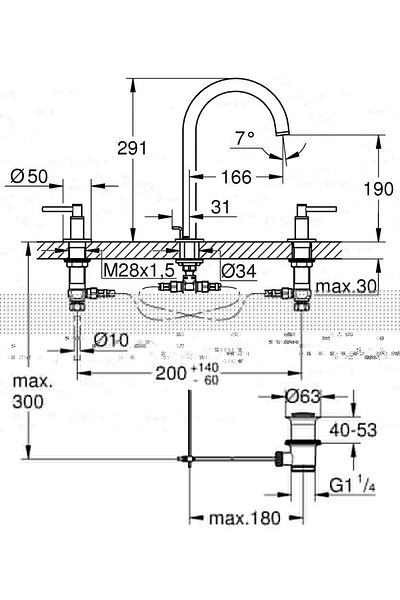 Grohe Grohe Atrio New 20009003 basin mixer, double control, swivel spout, flow limiter, Chrome