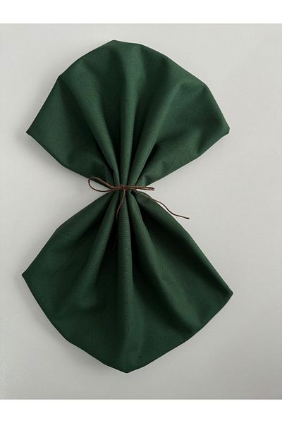 Niks Home Πράσινο λινό Punch Duck Cloth - Κάλυμμα τραπεζιού μαξιλαριού (50X140 CM)