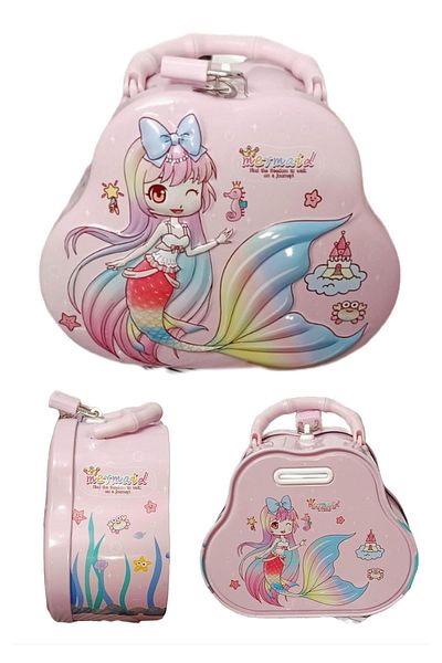 Patladı Gitti Mermaid Themed Pink Color Children's Piggy Bank