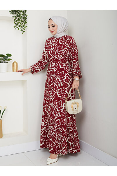 MSK Fashion Viscose Skirt Ruffled Belted Dress