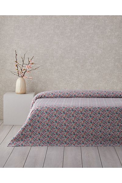 English Home Red 200X220 cm Posy Garden Printed Cotton Pique Double