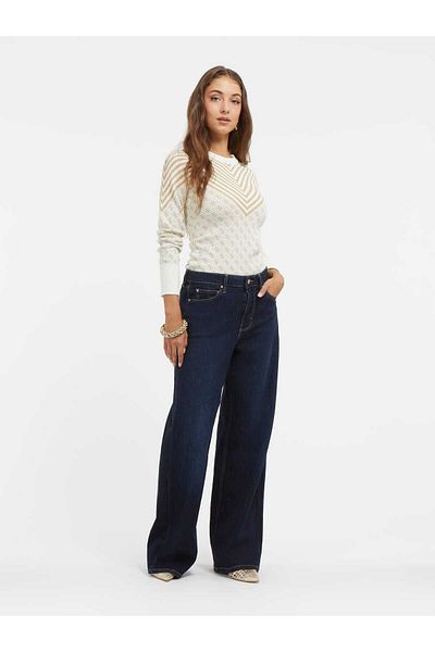 Guess Γυναικείο πουλόβερ με λαιμόκοψη Slim Fit Cream W3BR26Z3AE0F02T