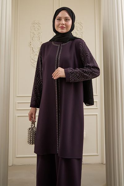 InStyle Embroidered Cap Detail Purple Ferace