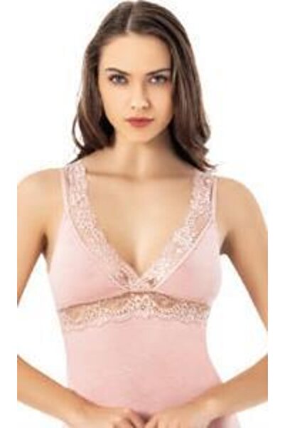 KOTA Модальний V-подібний комір, мереживна майка на бретельках 6607