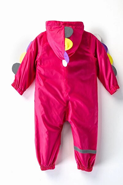 DeKuBaby New Season Dinosaur Sequined Hooded Cotton Lined Baby & Kids Raincoat Jumpsuit Coat