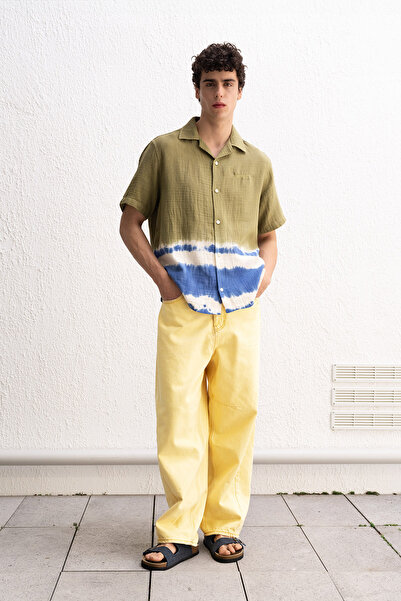 GIESTO Efetkli̇ Short Sleeve Khaki Shirt